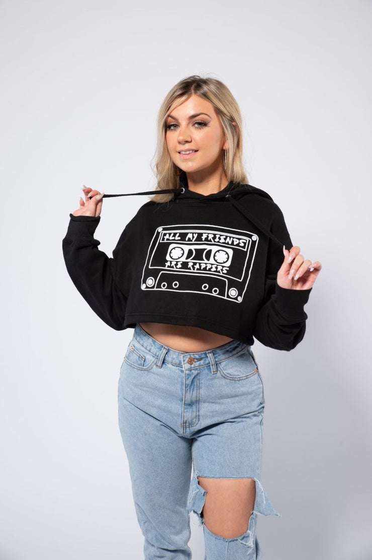 Classic Logo Crop Top Hoodie | All My Friends Are Rappers