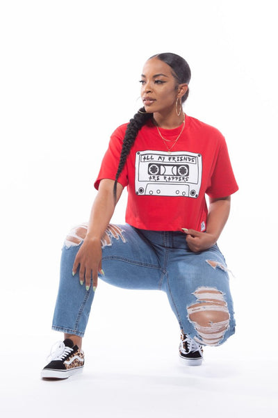 Red Classic Logo Crop Top | All My Friends Are Rappers